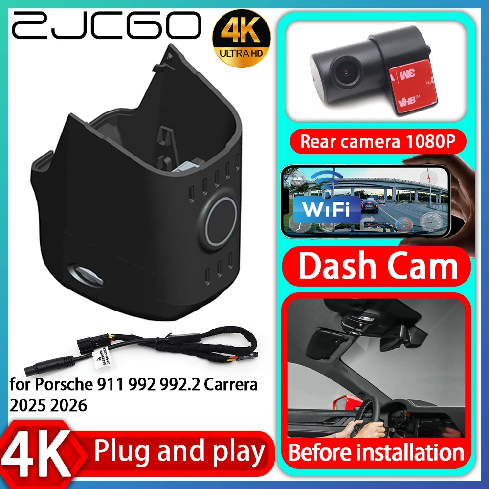 

UHD 4K 2160P Plug and Play DVR Dash Cam UHD Video Recorder for Porsche 911 992 992.2 Carrera 2025 2026