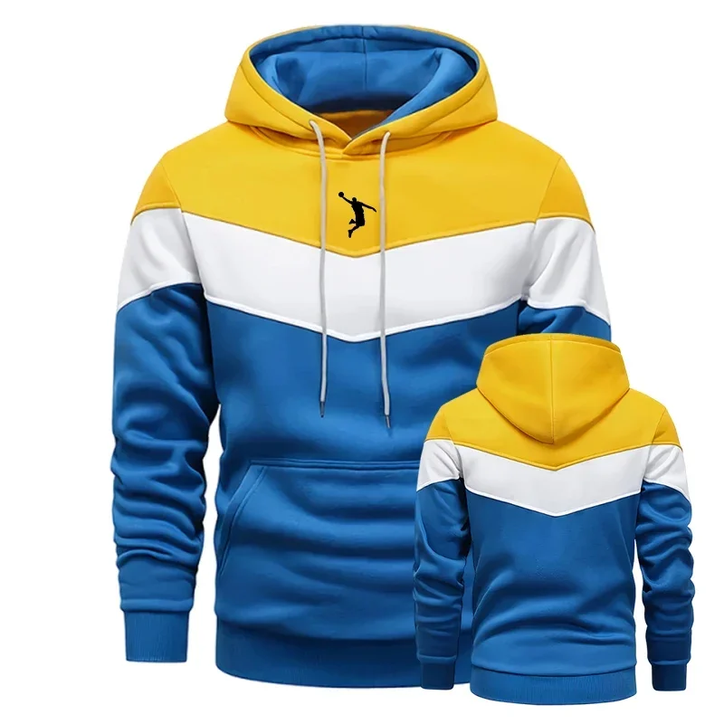 Trendy 2025 Spring and Autumn men's hooded sweatshirt daily casual sports long-sleeved pullover men's urban fashion hoodie