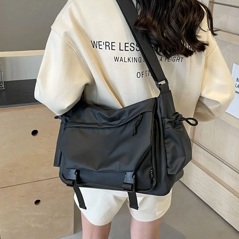 

Fashion Solid Color Nylon Crossbody Bag Waterproof Oxford Cloth Messenger Bag Large Capacity Multifunctional Shoulder Bag Hiking