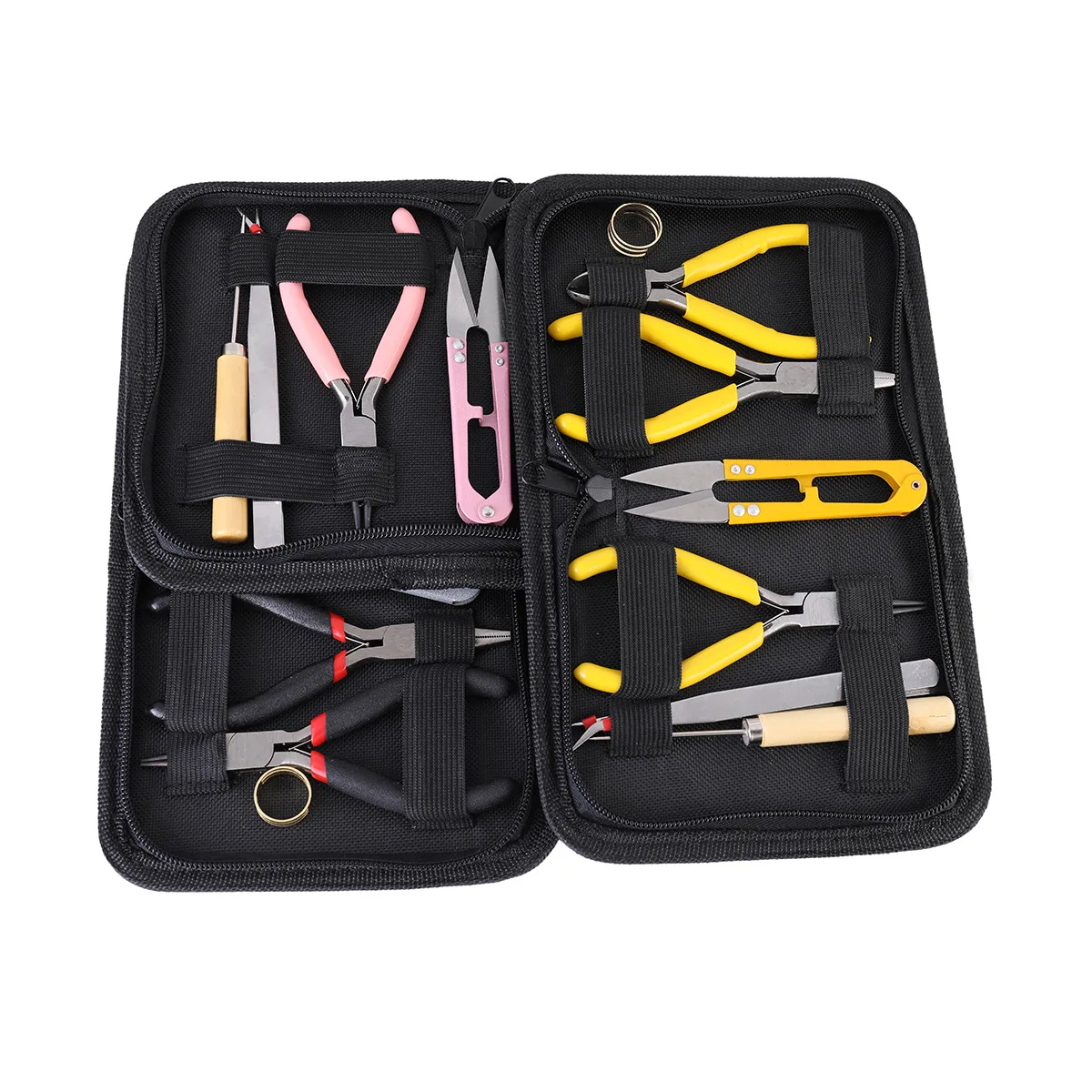 8Pcs DIY Jewelry Pliers Set Steel Jewelry Making Tools with Case Needle Nose Round Nose Cutters Tweezers