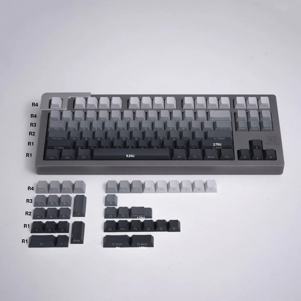 

125 Keys Double Shot Shine Through Custom Keycaps Gradient Minimalist Style Side Printed Keycap Set for keyboard