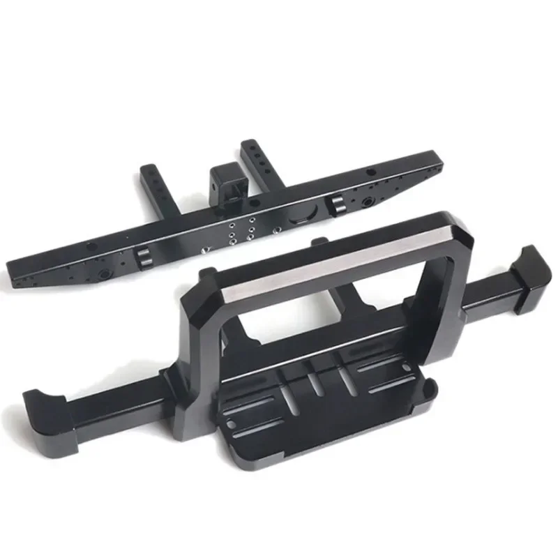 Aluminum Bull Bar TRX4 Classic Front Rear Bumper with Winch Tow Hook Mount for 1/10 RC Crawler TRX-4 Defender Upgrade
