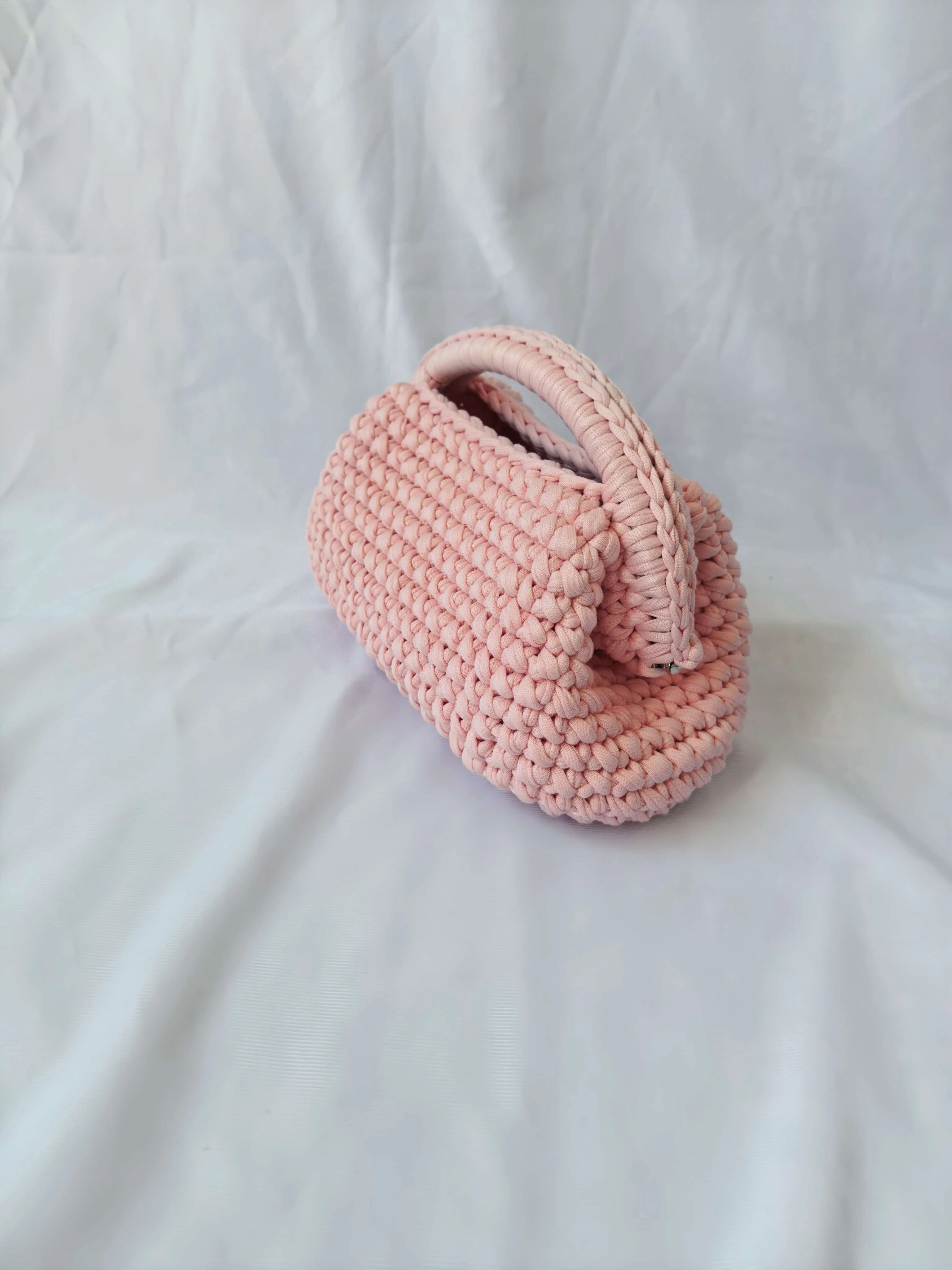 Handgestrickte Modische Clutch-Tasche für Damen, Makronen-Bonbonfarbene Gestreifte Leinen-Webe-Umhängetasche – Detail 12