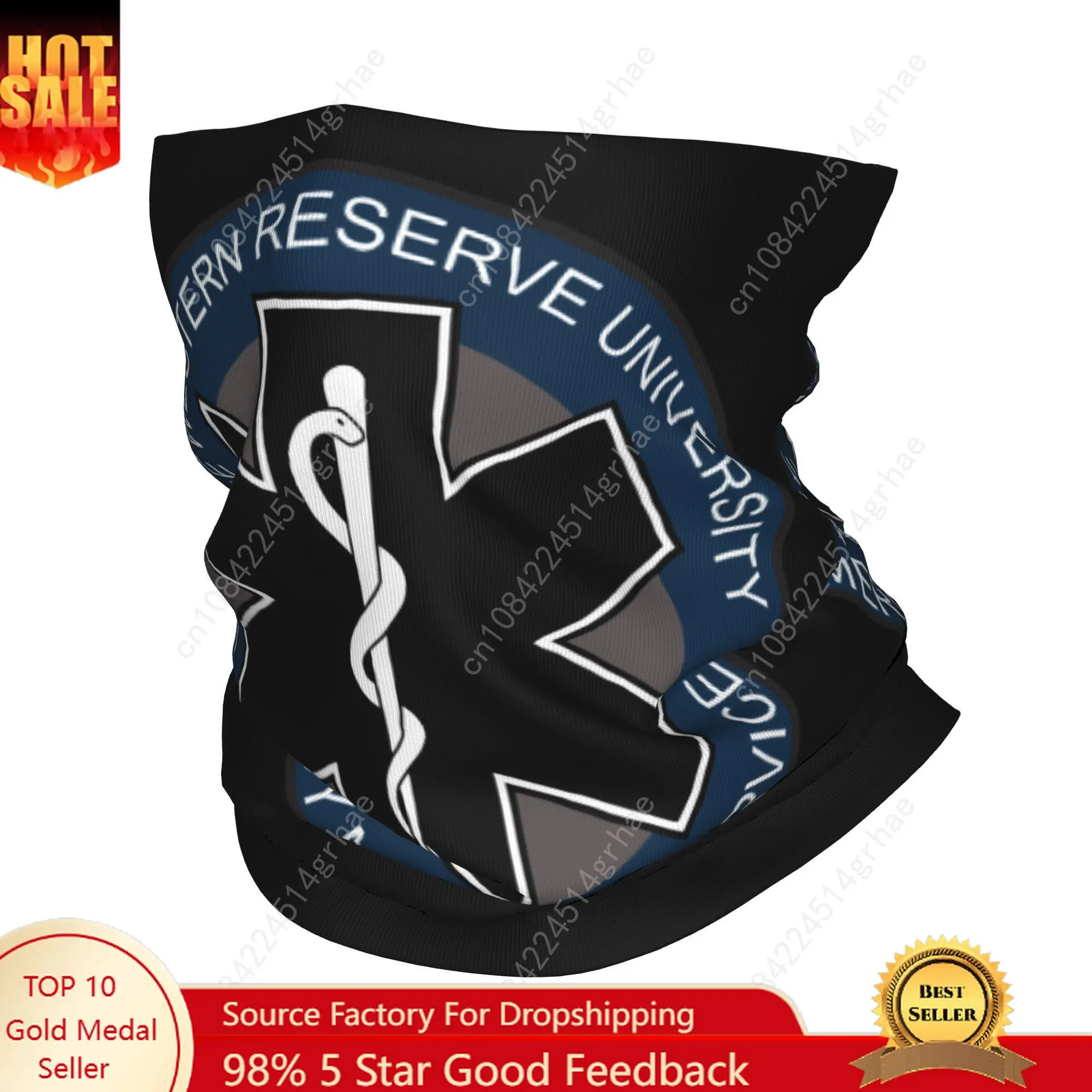 

Custom Emt Star of Life Neck Gaiter Men Women UV Protection Winter Paramedic Health Care Bandana Scarf for Cycling