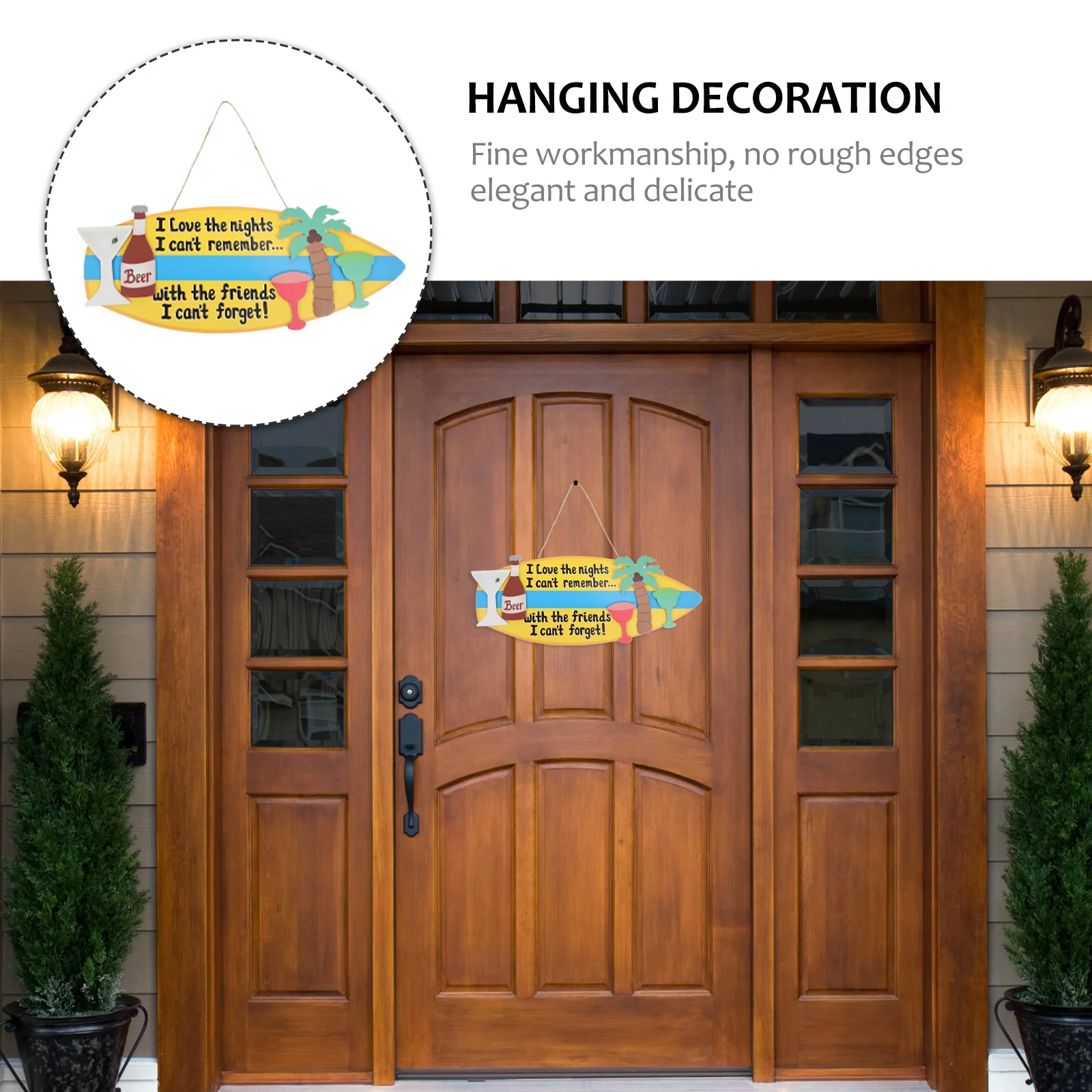 

1Pcs Hanging Surfboard Plaque Creative Home Decoration Indoor Outdoor Wall Sign Decorative Ornament Hanging Ornament