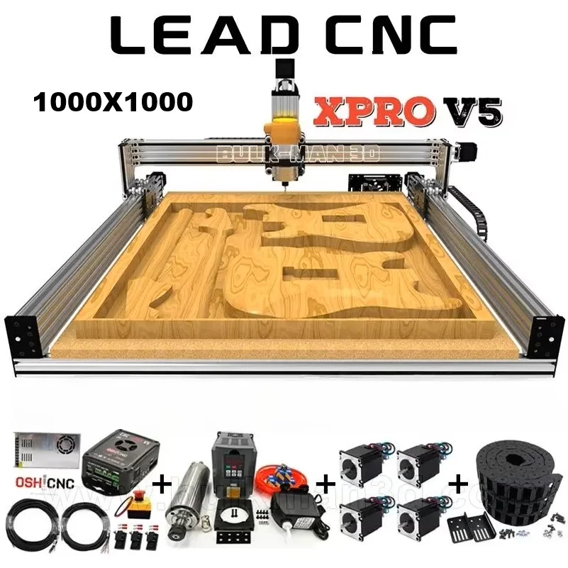 20%OFF BulkMan3D 1000x1000 Lead CNC Router Machine Complete Full Kits with CNC XPROV5 GRBL Control 4 Axis Wood Engraving Machine