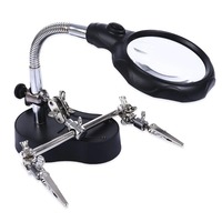 3.5X 12X Welding Auxiliary Clip Magnifier Electric Soldering Iron Circuit Board Welding Iron Magnifying Glass Bracket Tools