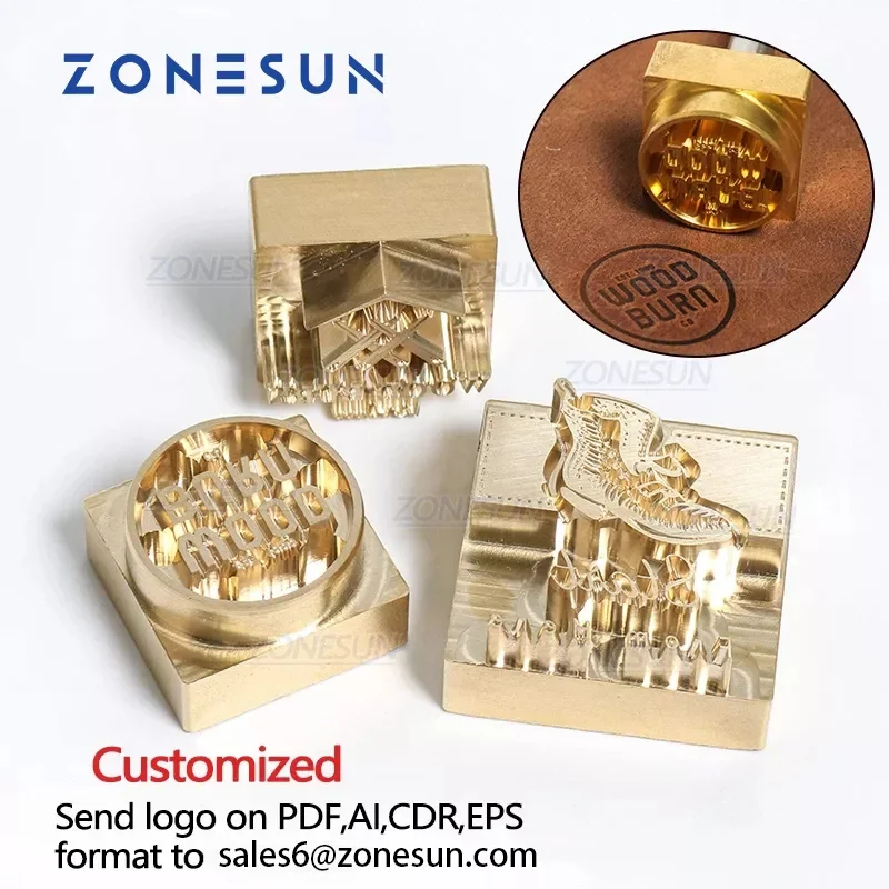 ZONESUN-Moule de timbre en cuir pour chaussure, estampage de marque personnalisé, conception de logo, estampage à chaud, bricolage, épaisseur 20mm