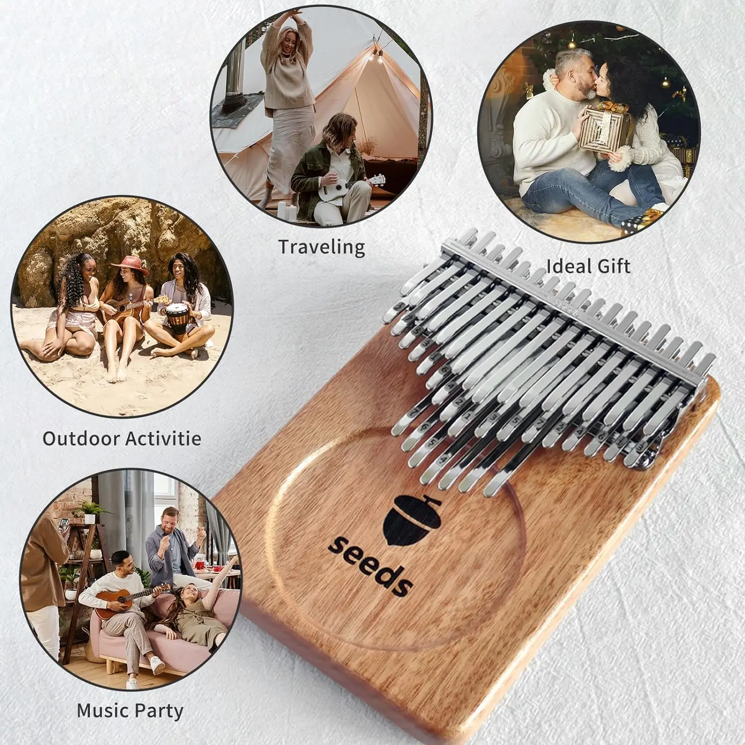 41 Keys Seeds Okoume wood Kalimba Accurate Tuning 3 Layers Professional Kalimba Keys Thumb Piano Acoustic Finger Piano