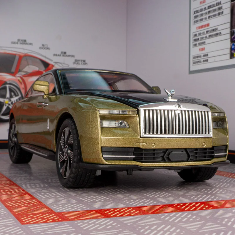 โมเดลรถโรลส์-รอยซ์ 1:24 ทำจากโลหะผสม ประตู ฝากระโปรงหน้า และฝากระโปรงท้ายสามารถเปิดได้ รายละเอียดสมจริง งานฝีมือประณีต