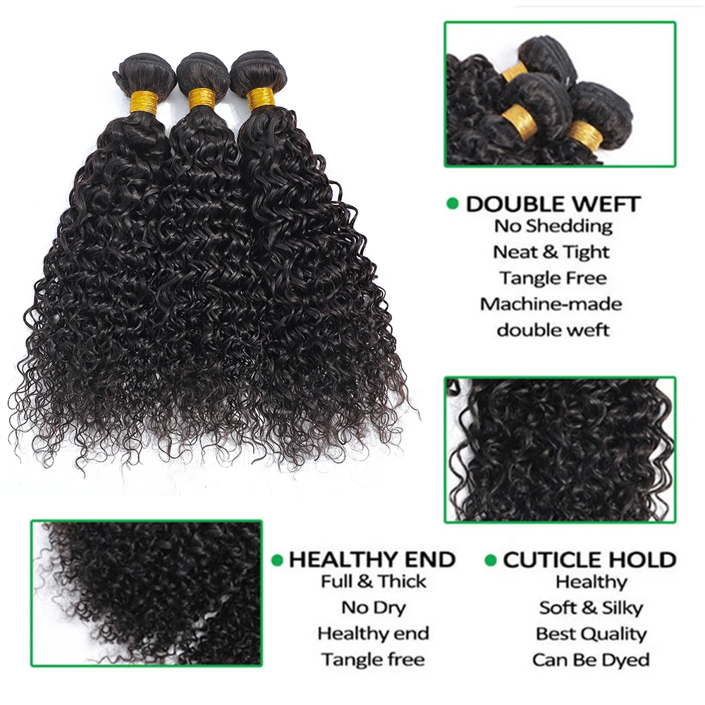 Kinky Curly Myanmar Hair Bundles With HD Closure 100% Human Hair Weave Bundles With Lace Frontal Closure Remy Hair Extensions