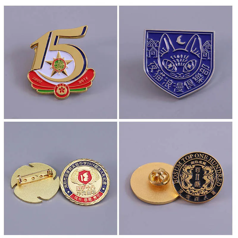[MOQ 50pcs]Badges Customize Metal Soft/Hard Enamel Badge DIY Craft Hot Metal Brooches LOGO Made Anniversary Coin Lapel Pin Gift