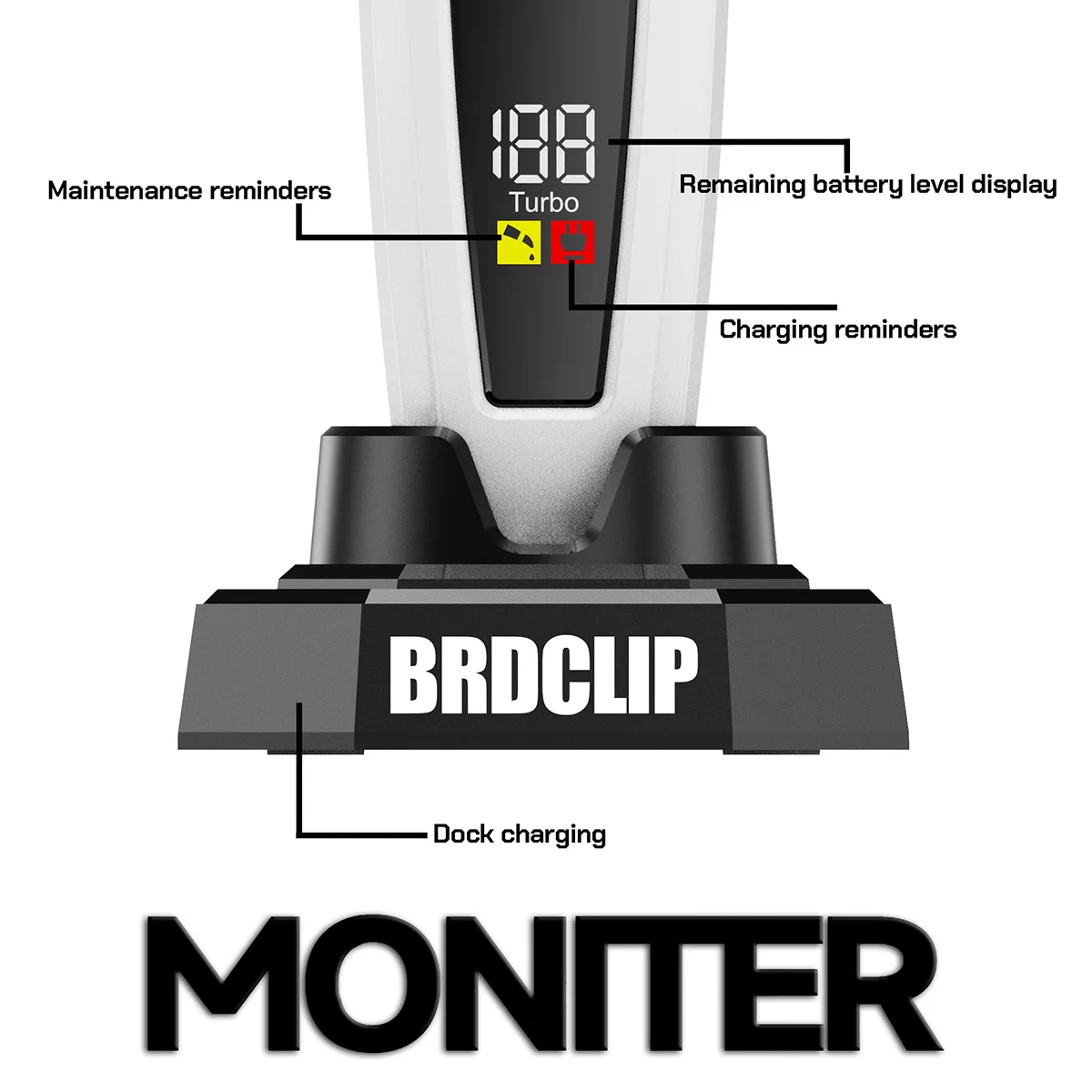 BRDCLIP BL1T Professional Carving Gradient Hair Trimmer Barber Finish Electric Clipper with Charger Stand Hair Cutting Machine