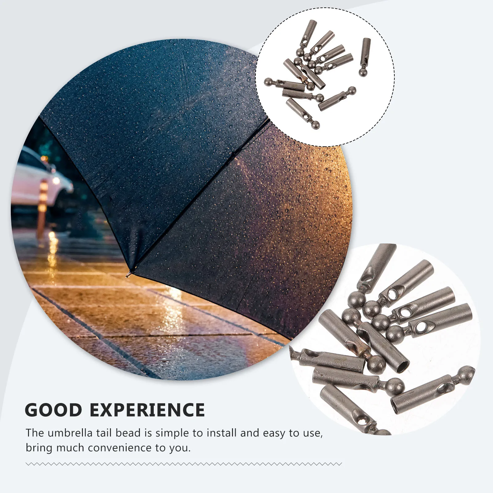 

11 pcs Metal Tail Beads Foldable Umbrella Bone Covers Replacement For Folding Umbrella Repair Accessories Durable Easy Install