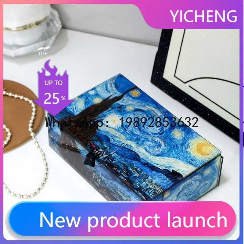 

6. High-end jewelry box glass jewelry jewelry storage box light luxury home