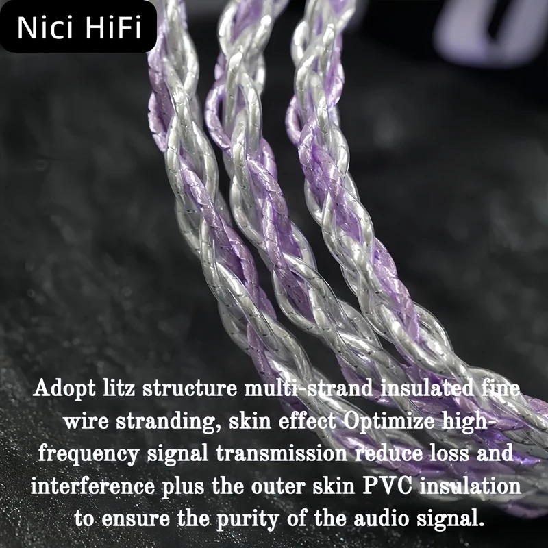 Nici HiFi-30 6 Core cable In-Ear Headphone Extension Cable 3.5/4.4mm to 2Pin/HD650/HD800 for Delci Explorer DaVinci Himalaya - Image 5