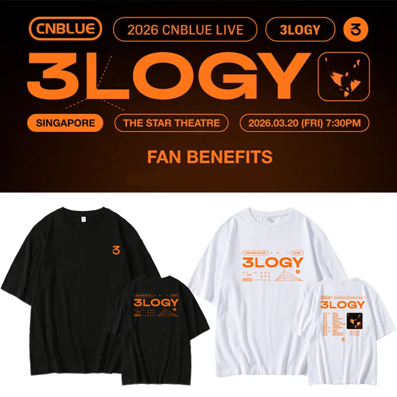 

Футболка CNBLUE2026 Tour Concert Trilogy из хлопка с круглым вырезом и коротким рукавом, дышащая, удобная, летняя, модная.