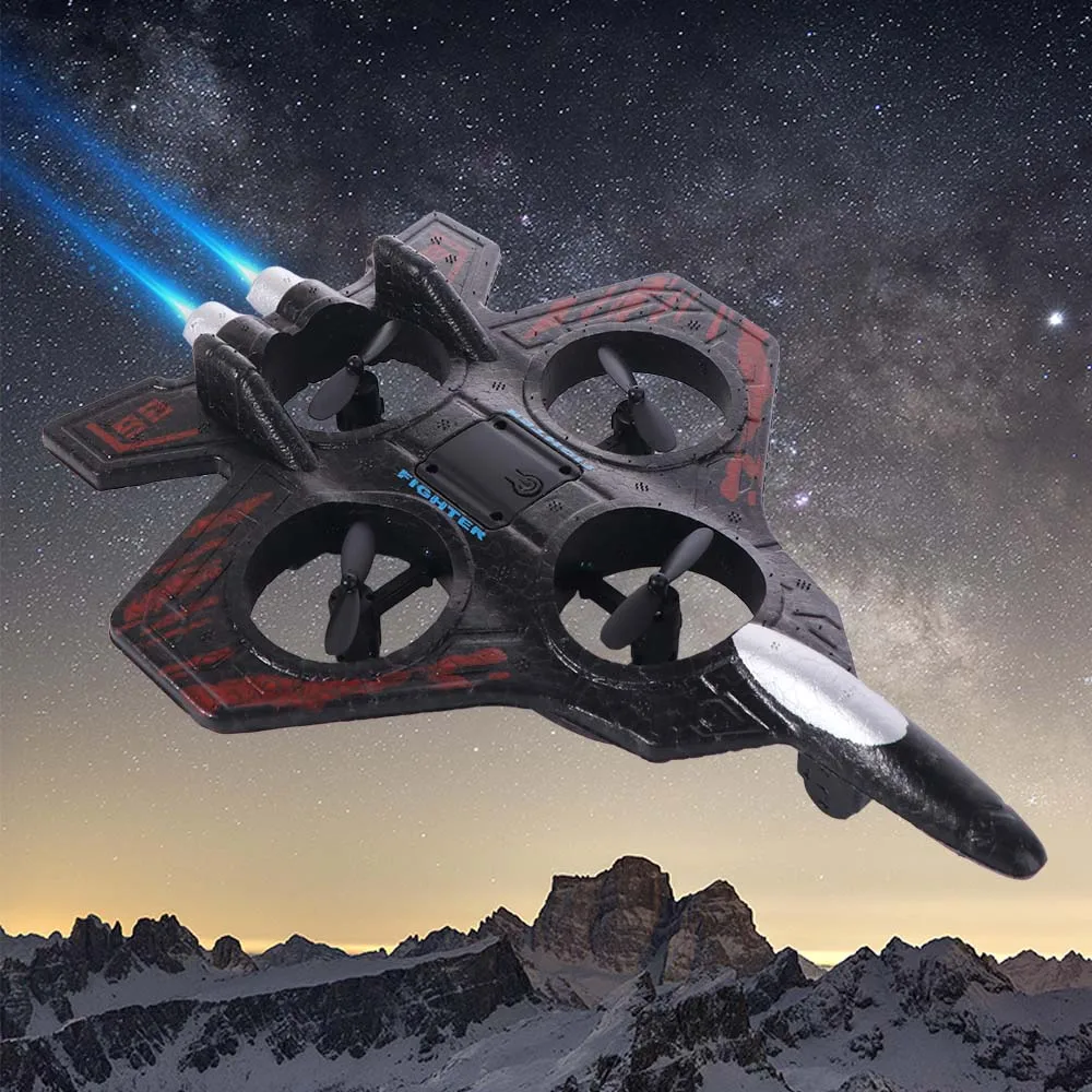 

EPP Foam Remote Control Foam Fighter Gravity Sensing Rechargeable Four Motor Helicopter with Light Portable RC Hobby Jet Plane