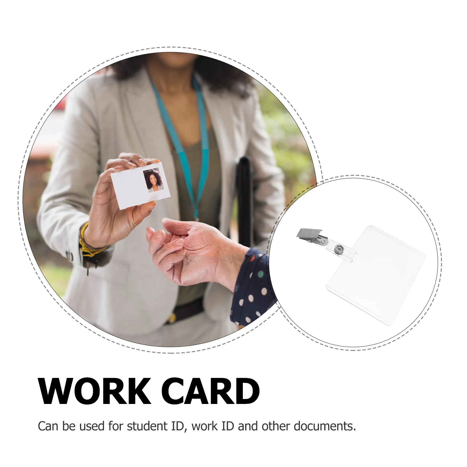 50 Sets wasserdichter Ausweishalter, transparent, Clip-Kartenhülle für Büro, Outdoor, Veranstaltungen, Clip-Ausweishalter