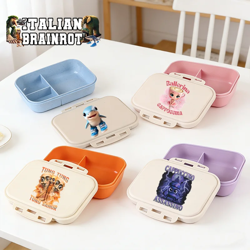 Italian Brainrot Bento Lunch Box Tralalero Tralala Food Storage Container School Picnic Fruit Lunchbox Dinner Case Birthday Gift