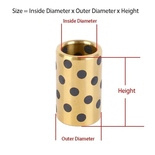 Imagen 2 del producto Casquillo de manga de cobre autolubricante de latón sin aceite, casquillo de latón, cojinete, casquillo guía de latón ID. 18/20/25/30/35/40 mm