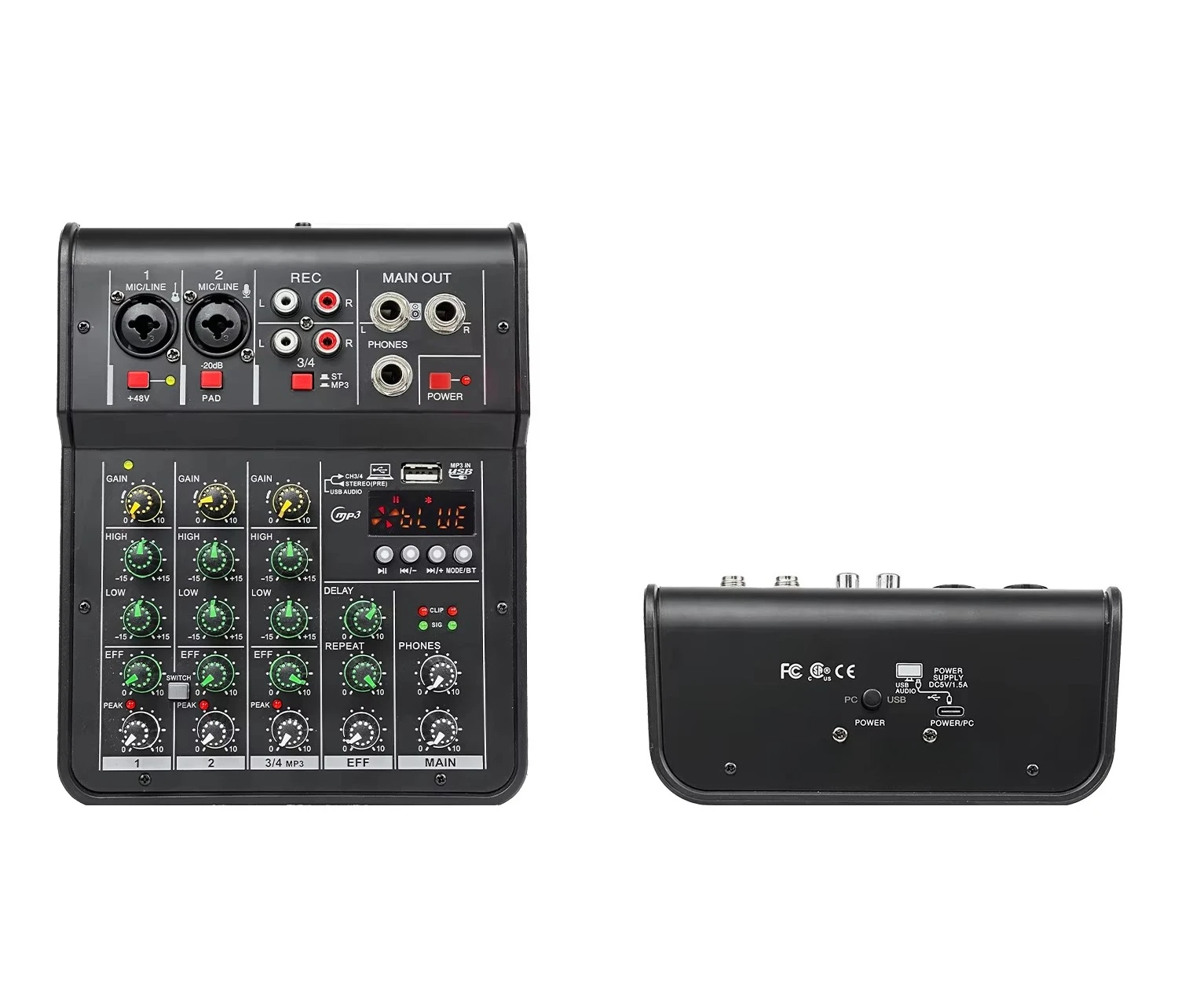 Multifunctional USB Pro Mixer Mini Outdoor Four Channel Mixer