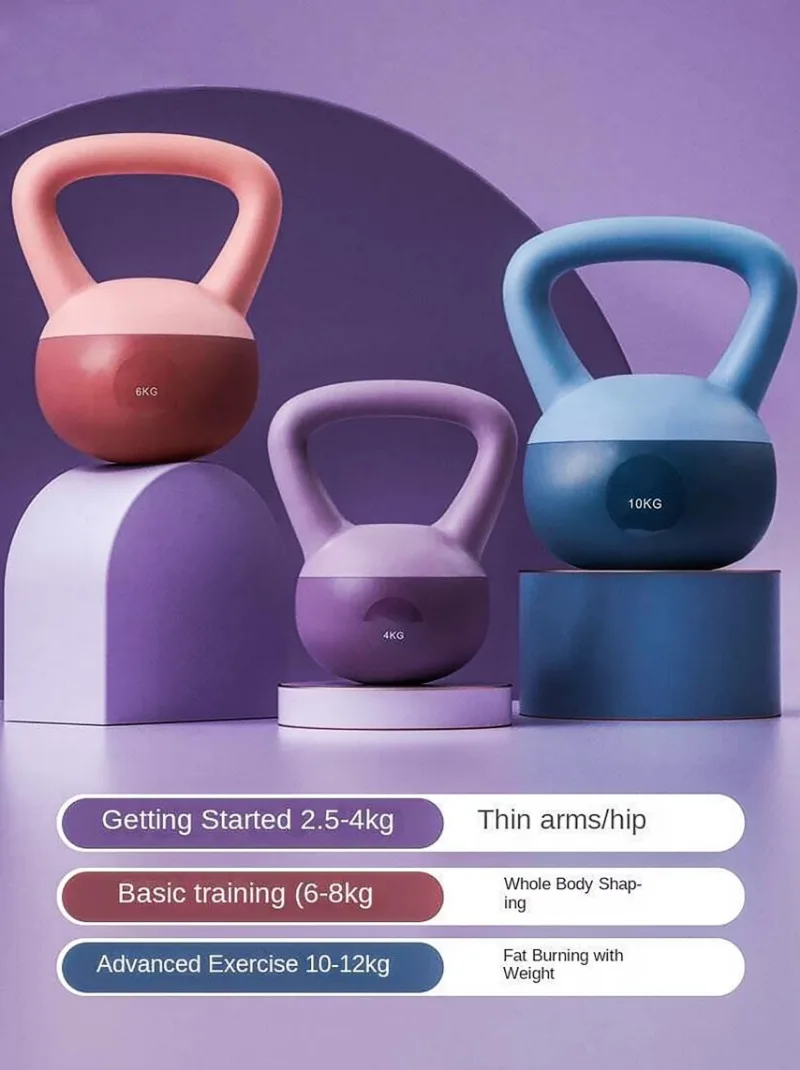 Small PVC Soft Kettlebell Dumbbell Model 002 Suitable for Ladies Home Fitness Arm Muscle and Squat Workout