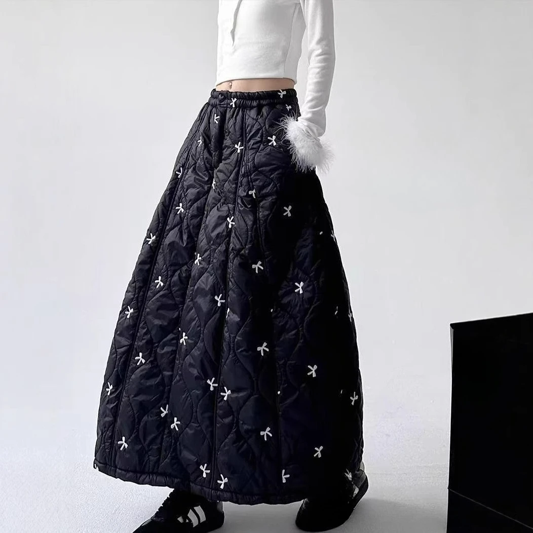 

Half Skirt for Women Autumn Winter of 2025 Korean Fashion Mid Length Warm High Waisted A-line Skirts Mujer Faldas
