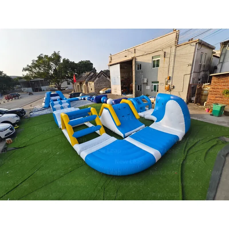 New Leap Water Play Equipment Aqua Park Inflatable Water Amusement Facilities Water Park Slide Challenge Combination for Pool