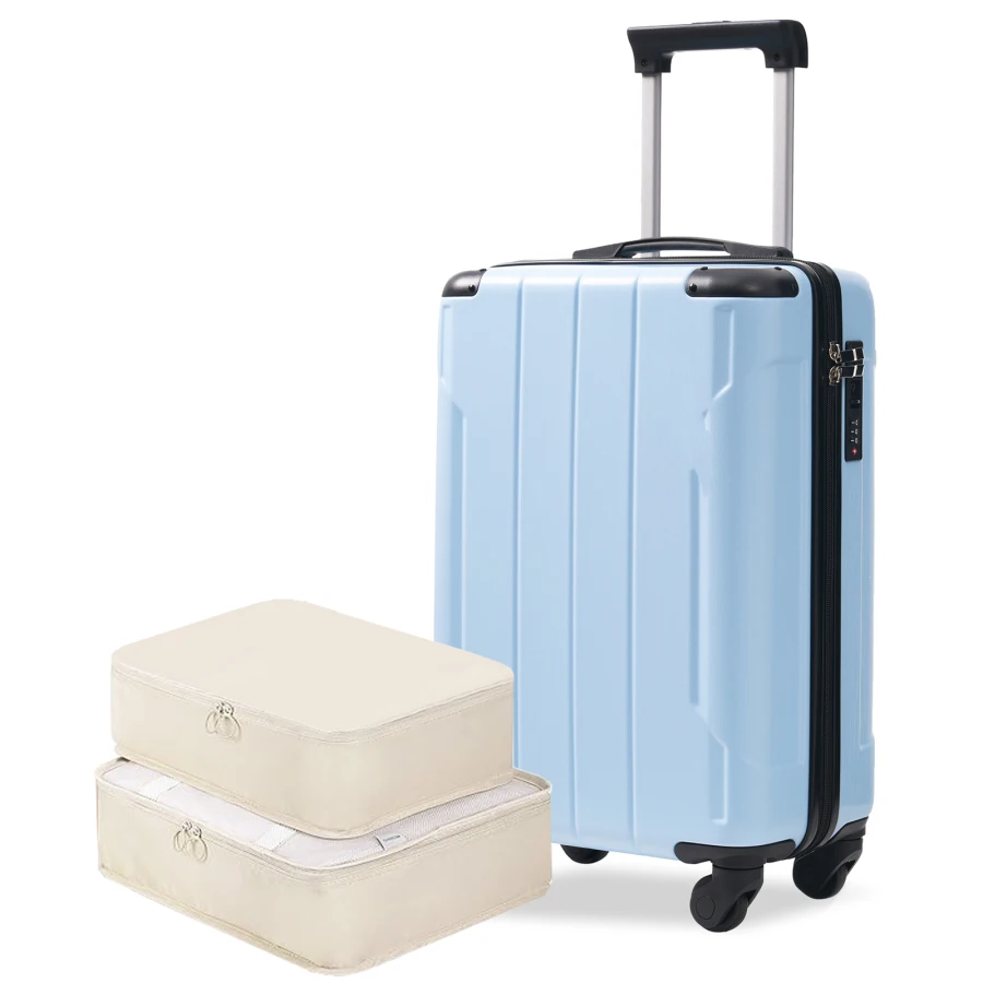 

20-Inch Hardshell Carry-On Luggage for Travel, ABS Material, Skyblue, Lightweight and Durable with Spinner Wheels, TSA Lock, In