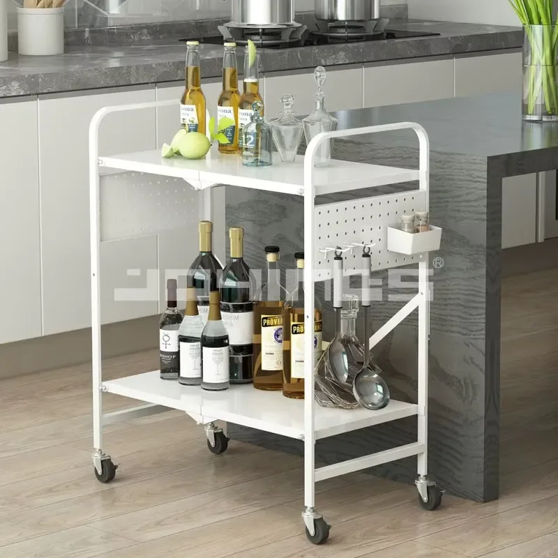 Foldable Kitchen Storage Rack Custom Design Multifunctional Household Trolley for Laundry Bedroom Organization Space Saving
