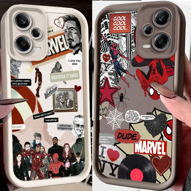 

Marvel Fashion Spider Man Cool Eye Ladder For Xiaomi Redmi Note 13 12 12C 11 11S 10 10C 10A 9C 9A Pro 5G Back Phone Case