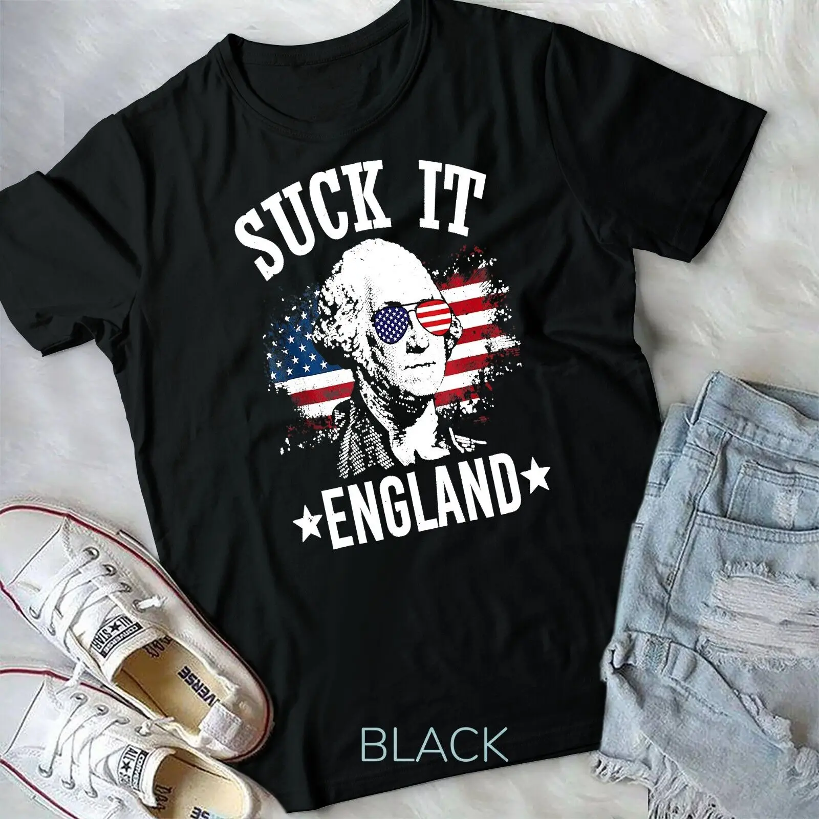 Suck It England Shirt Funny 4th of July George Washington Unisex T-shirt