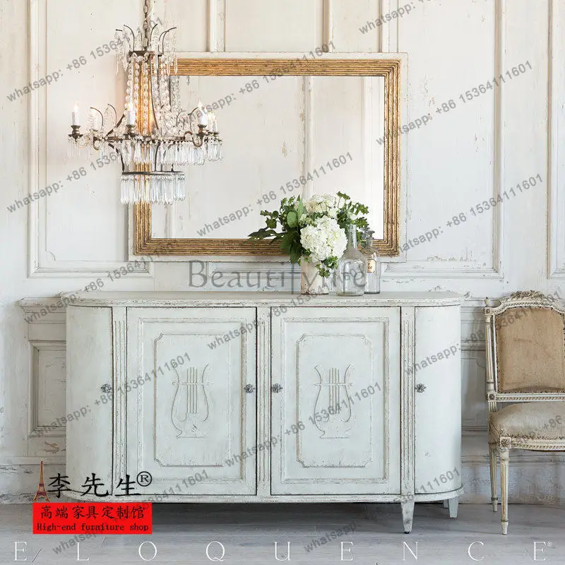 

Французский простой телевизионный шкаф из массива дерева в ретро-стиле, тумба для хранения вещей в спальне