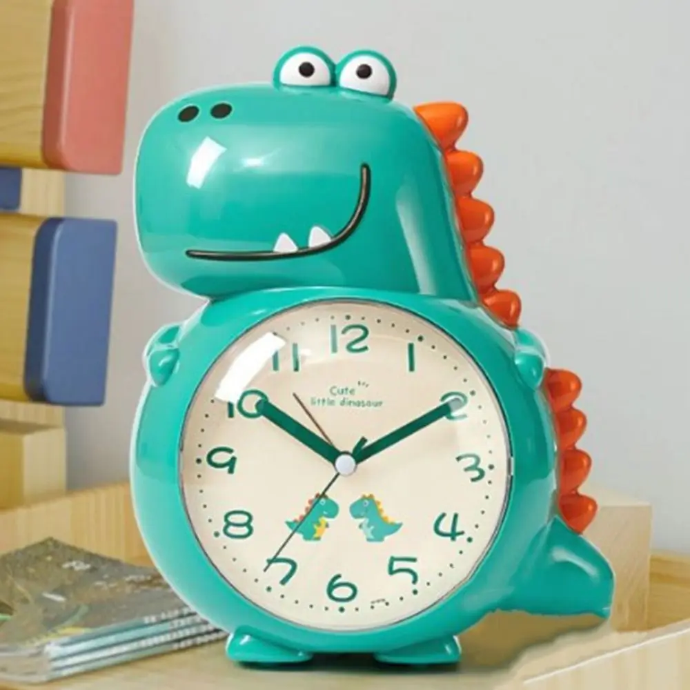 Cartoon Electronic Desk Clock Music Space Theme Decor Children Alarm Clock Plastic Dinosaur Shaped Tabletop Clock