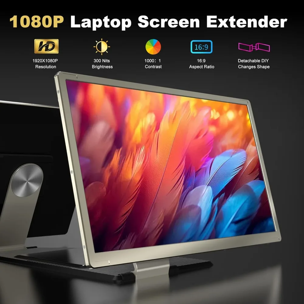 

Laptop Screen Extender,FHD 1080P Triple Portable Monitor for Laptop, DIY Detachable Laptop Monitor Extender