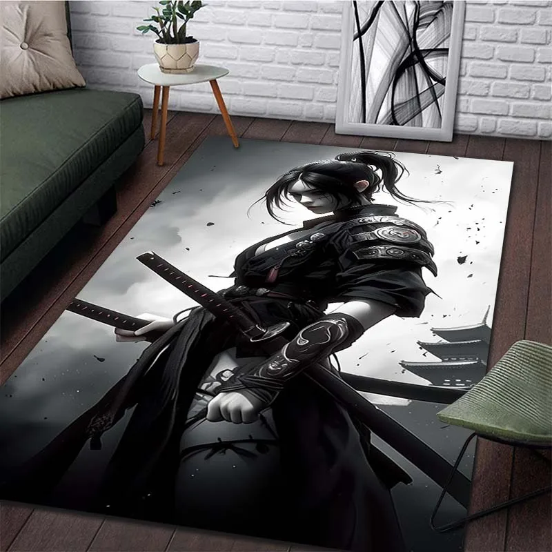 15 Size Japanese Bushido Women Pattern Rug Carpets for Bedroom Living Room Sofa Mat Creative Door Mat Dressing Room Rugs PlayMat