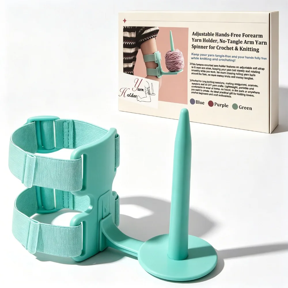 High Quality Plastic Yarn Holder Rotating Spindle Adjustable Straps Arm Yarn Holder Hands-Free Stable Base Yarn Dispenser