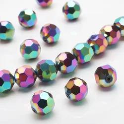2 3 4 6 8 10 12 14mm 32Faceted Ball Crystal Glass Round Spacer Beads Crafts For DIY Making Earing Necklaces Jewelry Needlework