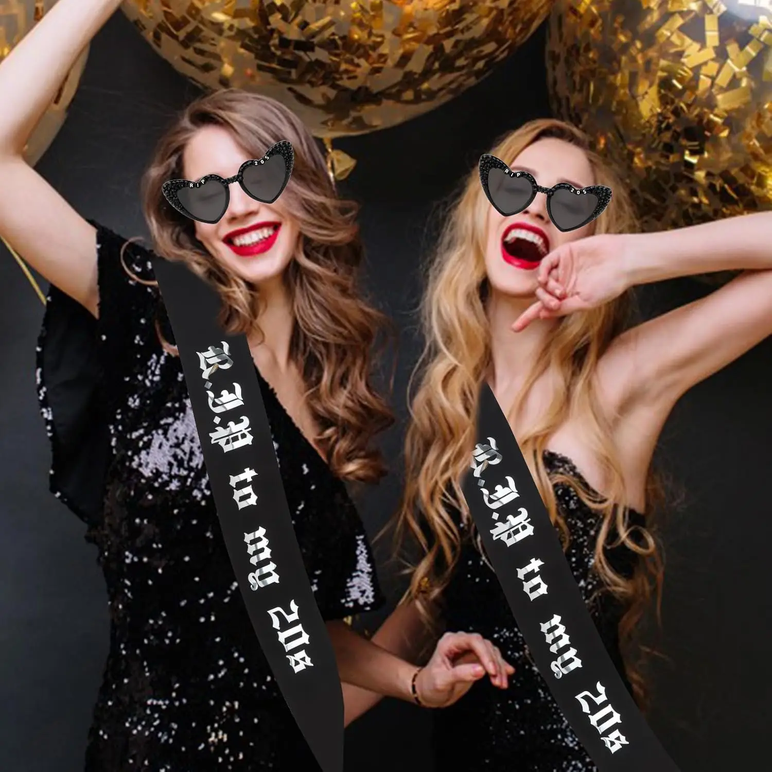 2pcs Rip 20s Sunglasses and Birthday Sash for Women 30th Birthday Decorations for Her Gifts Rip To My 20s Birthday Decorations - view 6