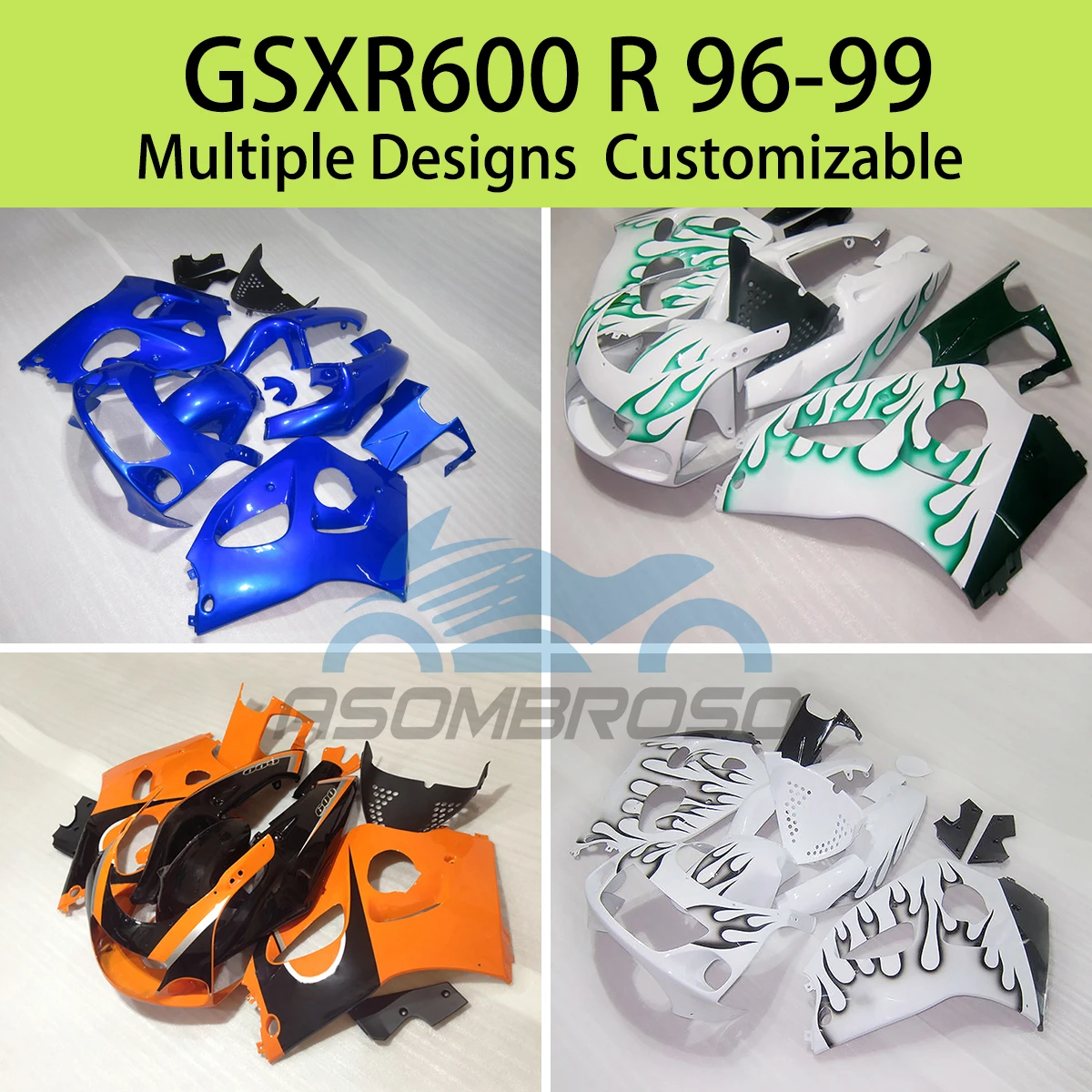 

GSXR 600 96 97 98 99 Fairing Kit for SUZUKI GSXR600 R 1996 1997 1998 1999 Injection Customizable Motorcycle Fairings