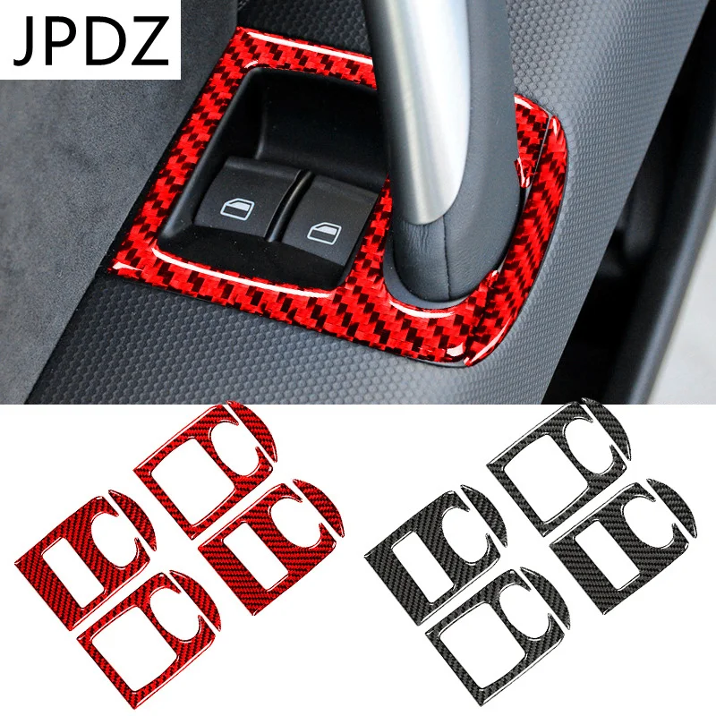 Carbon Fiber Window Lifter Panel Cover Stickers Left-hand / Right Drive For Audi TT 8n 8J MK1 Mk2 Mk3 2008-2014 car accessories