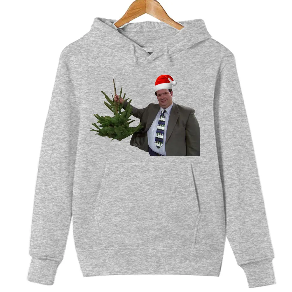 

Толстовка с капюшоном «С Рождеством», офисные топы для телешоу, новинка, с длинными рукавами для мужчин и женщин, забавный зимний пуловер, толстовки с капюшоном
