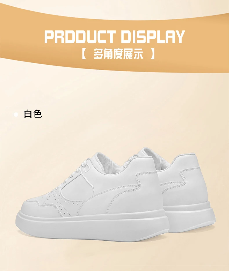 Herren-Skate-Schuhe aus Kunstleder mit Schnürung, versteckter Erhöhung der Höhe um 6/8/10 cm, rutschfester Plattform, für den Alltag und zum Gehen. – Detail 27