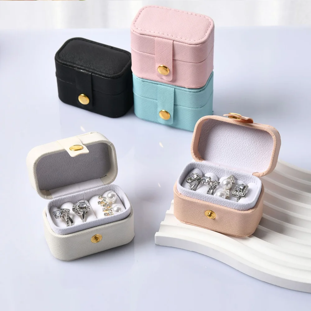 

1-5 PCS Mini Ins Jewelry Case - Travel Portable Organizer w/Mirror Storage for Earrings/Rings/Necklaces Storage Supplies
