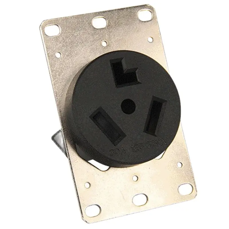 Black 30A American NEMA L10-30P L10-30R US Generator panel receptacle outlet Anti-off industrial power socket Wiring Connector