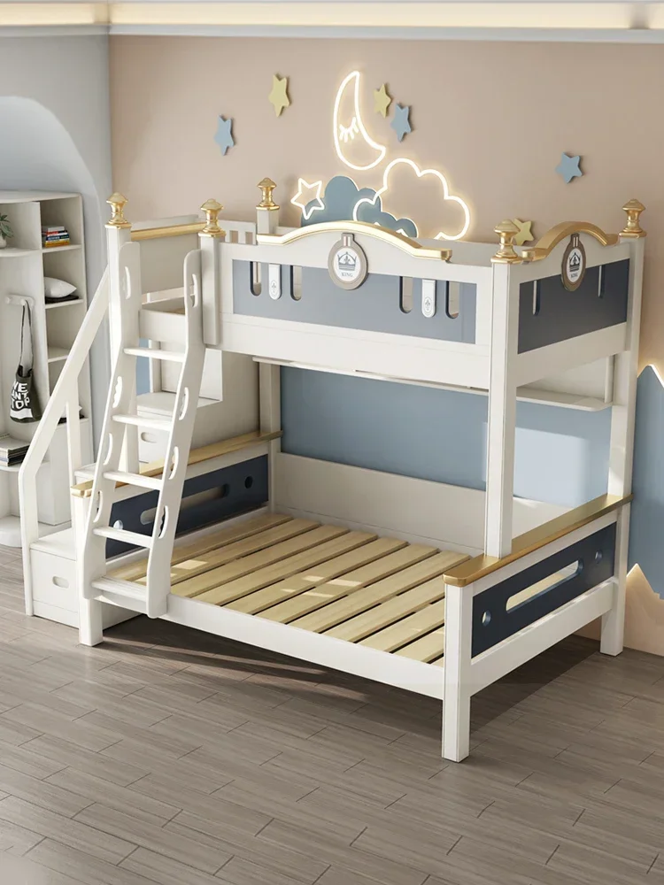 Solid Wood Height-Adjustable Bed Multi-Functional Youth Modern Minimalist Bunk Bed Bunk Bed