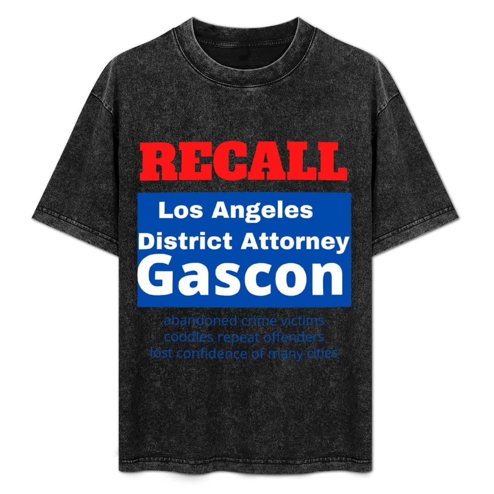 T-shirt à manches courtes imprimé d'été avec l'image du procureur du comté de Los Angeles George Gascon