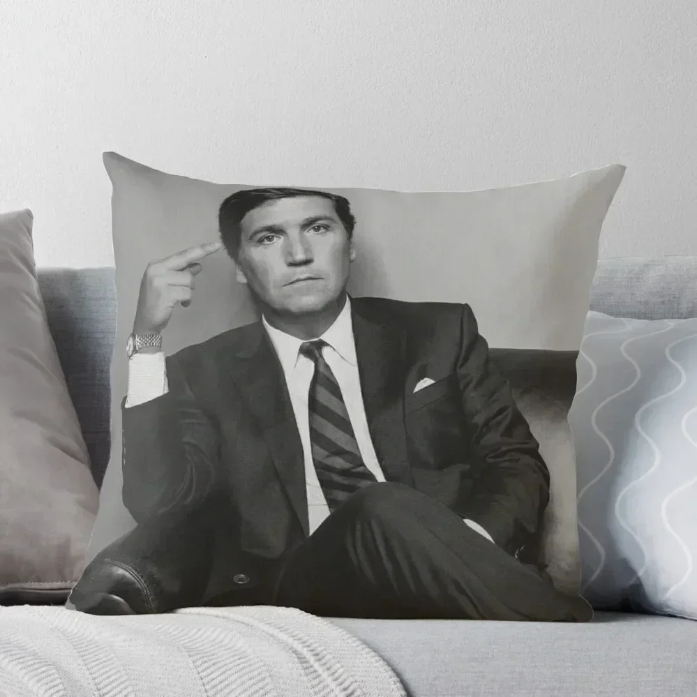 Tucker Carlson Middle Finger Throw Pillow Sofa Covers Decorative Cushions Pillowcases Bed Cushions Elastic Cover For Sofa pillow