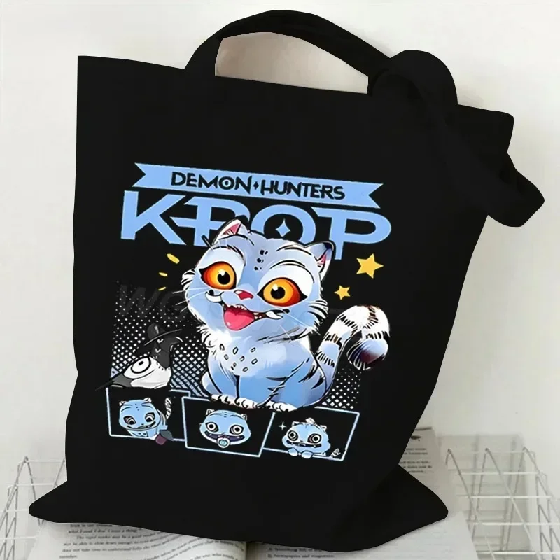 2025 K-Pop الساخن أنيمي الأزرق النمر ديربي ميرش قماش حمل حقيبة للنساء أسلوب بسيط أكياس التسوق Handbang